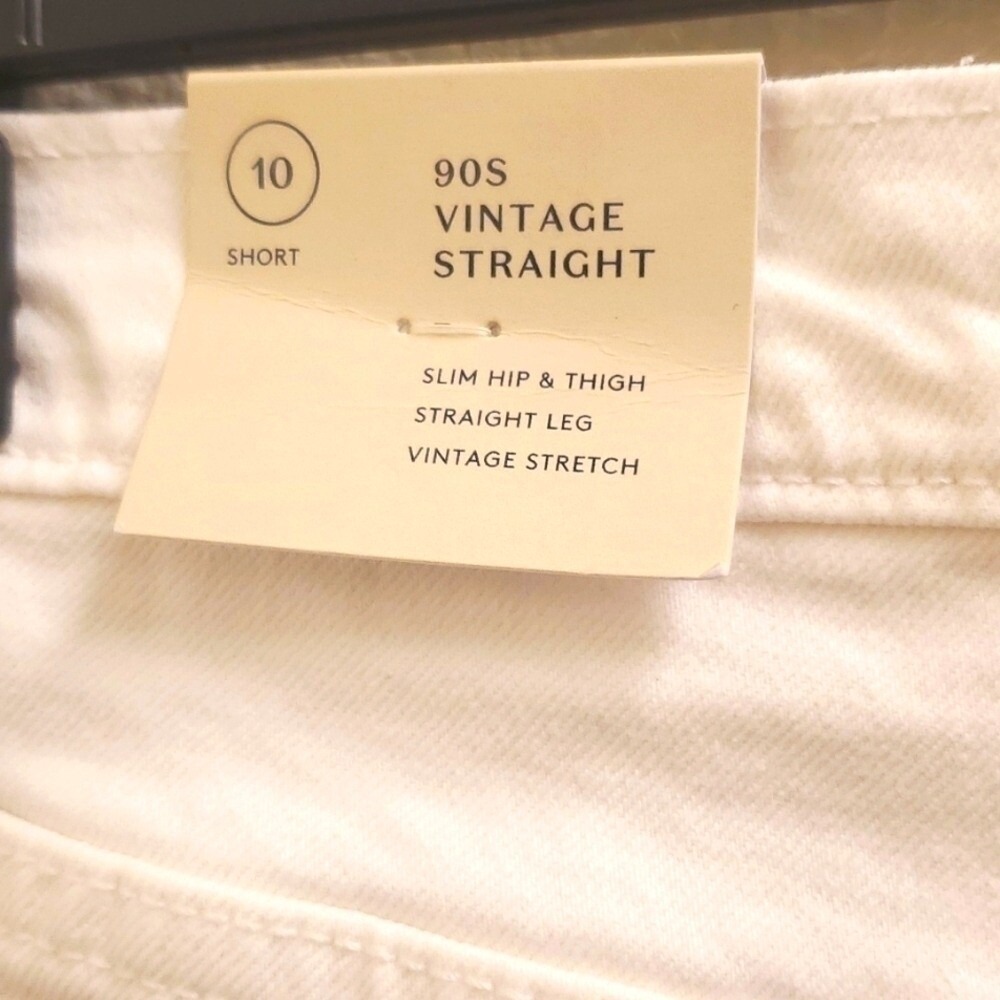 Universal Thread Womens White 90s Vintage Straight Leg Jeans Short - Picture 3 of 7